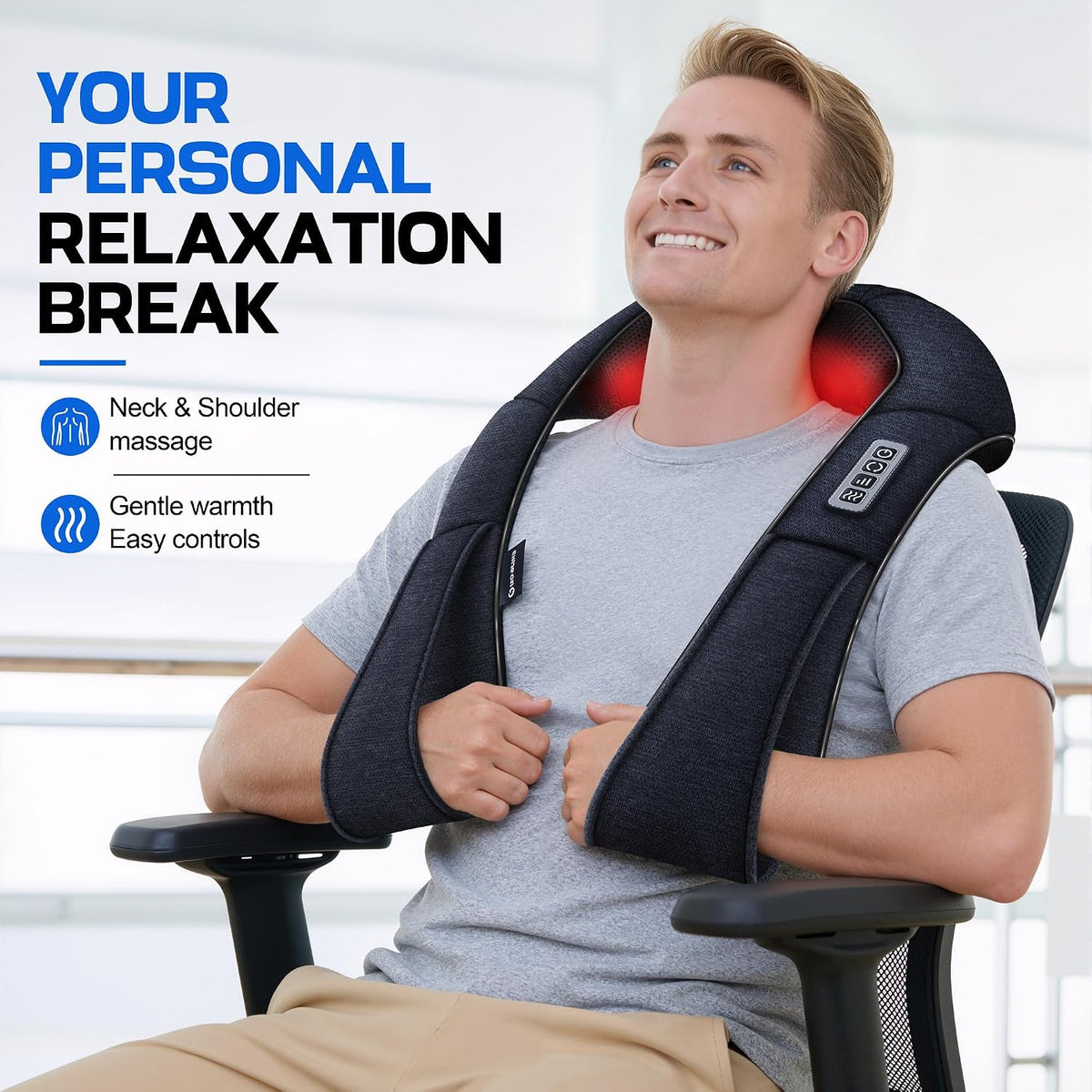 Women Men Gifts, Shiatsu Back Shoulder & Neck Massager with Heat